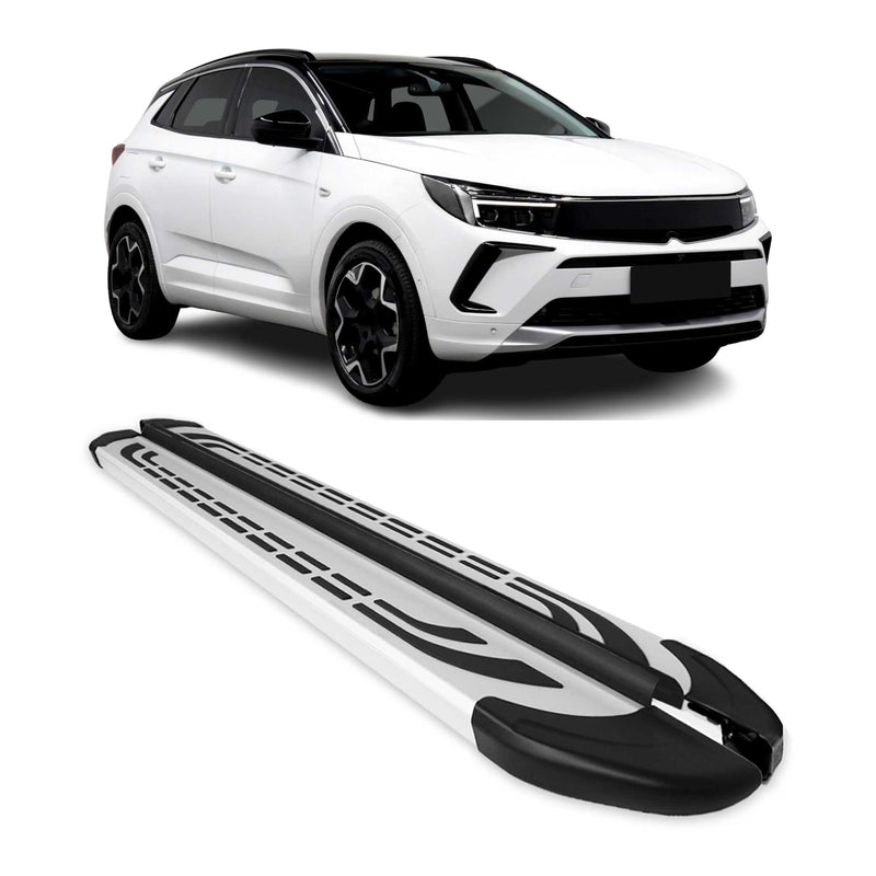 Marchepieds Latéraux pédale pour Opel Antara 2016-2024 Aluminium Gris 2Pcs