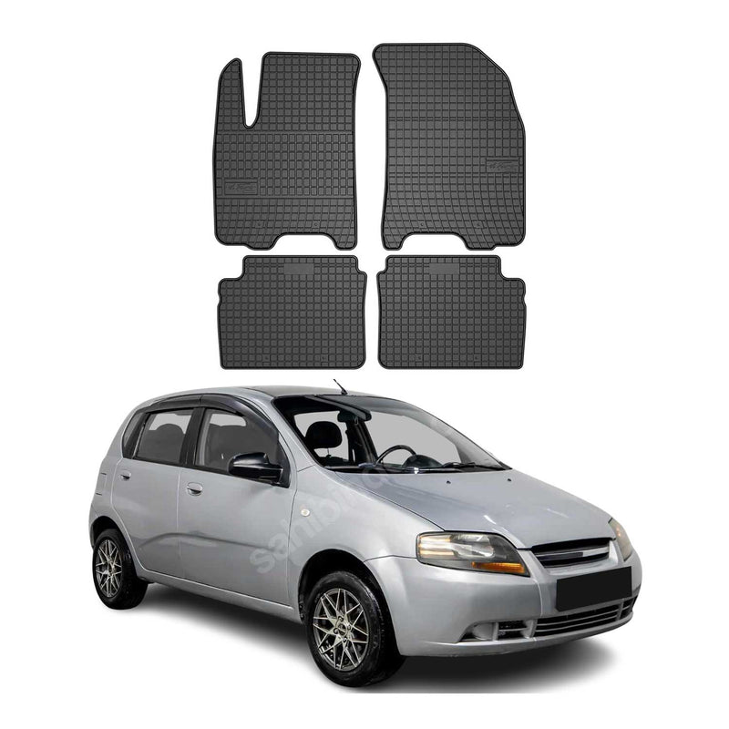 Tapis de Sol pour Chevrolet Aveo 2002-2012 Caoutchouc Noir