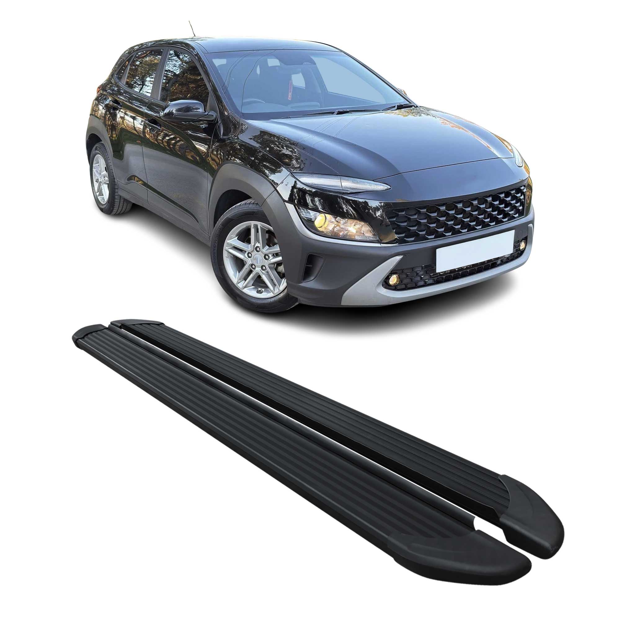Marchepieds Latéraux pédale pour Hyundai Kona 2018-2023 Noir Aluminium 2Pcs