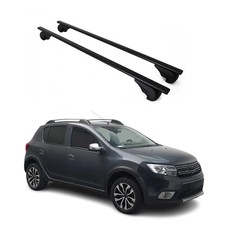 Barres de toit Transversales pour Dacia Sandero Stepway 2013-2020 Fer Noir