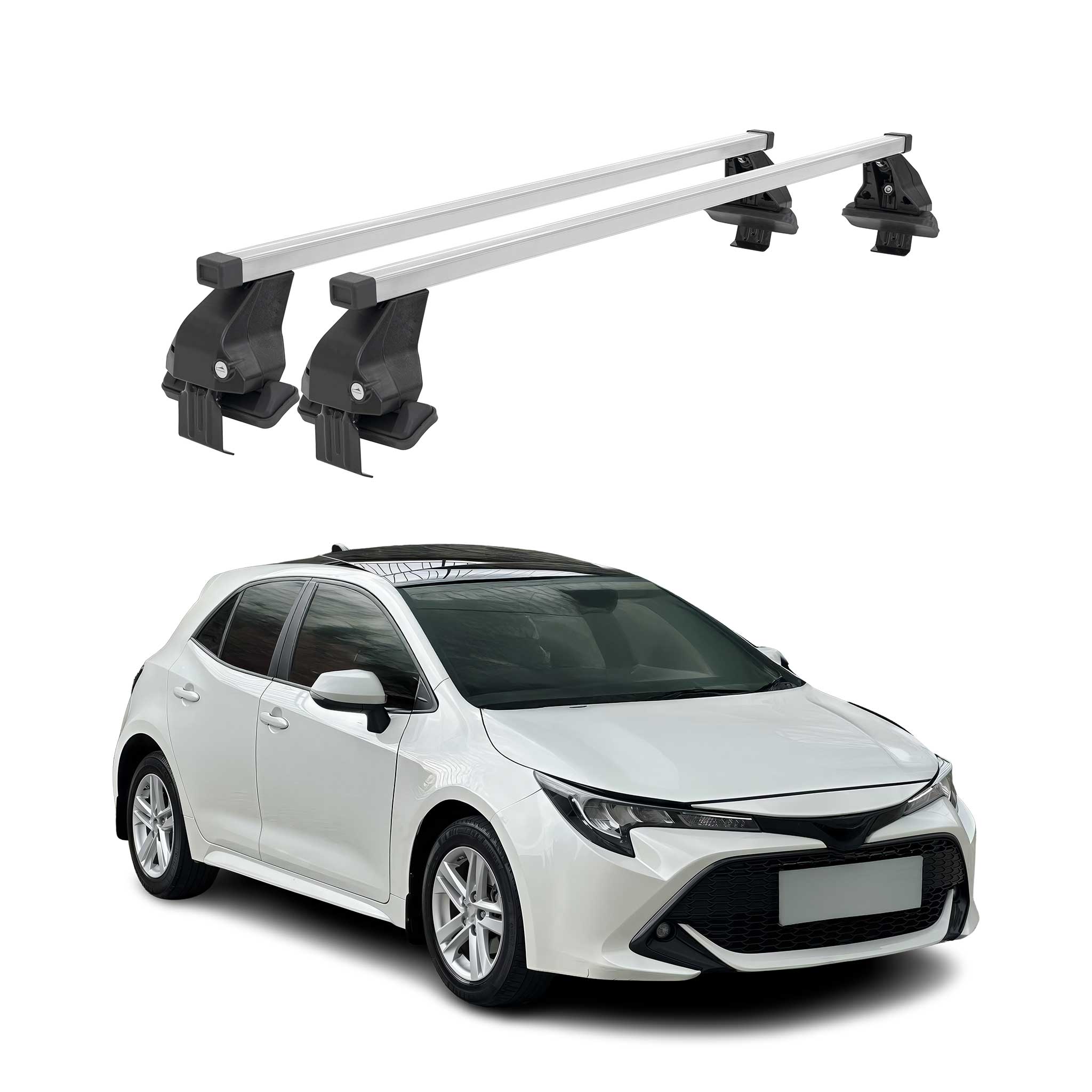 Barres de toit transversales pour Toyota Corolla SD E210 2019-2026 Gris