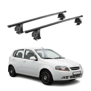 Barres de toit transversales acier pour Daewoo Kalos HB 2002-2005 TÜV Noir 2Pcs