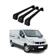 Barres De Toit Transversales pour Renault Trafic 2001-2014 Alu Noir 3 Pcs