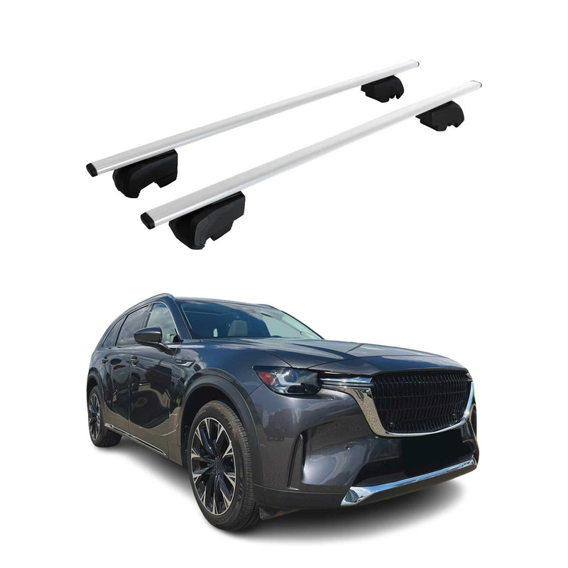 Barres de toit Transversales pour Mazda CX-90 2025 Fer Argent ABE