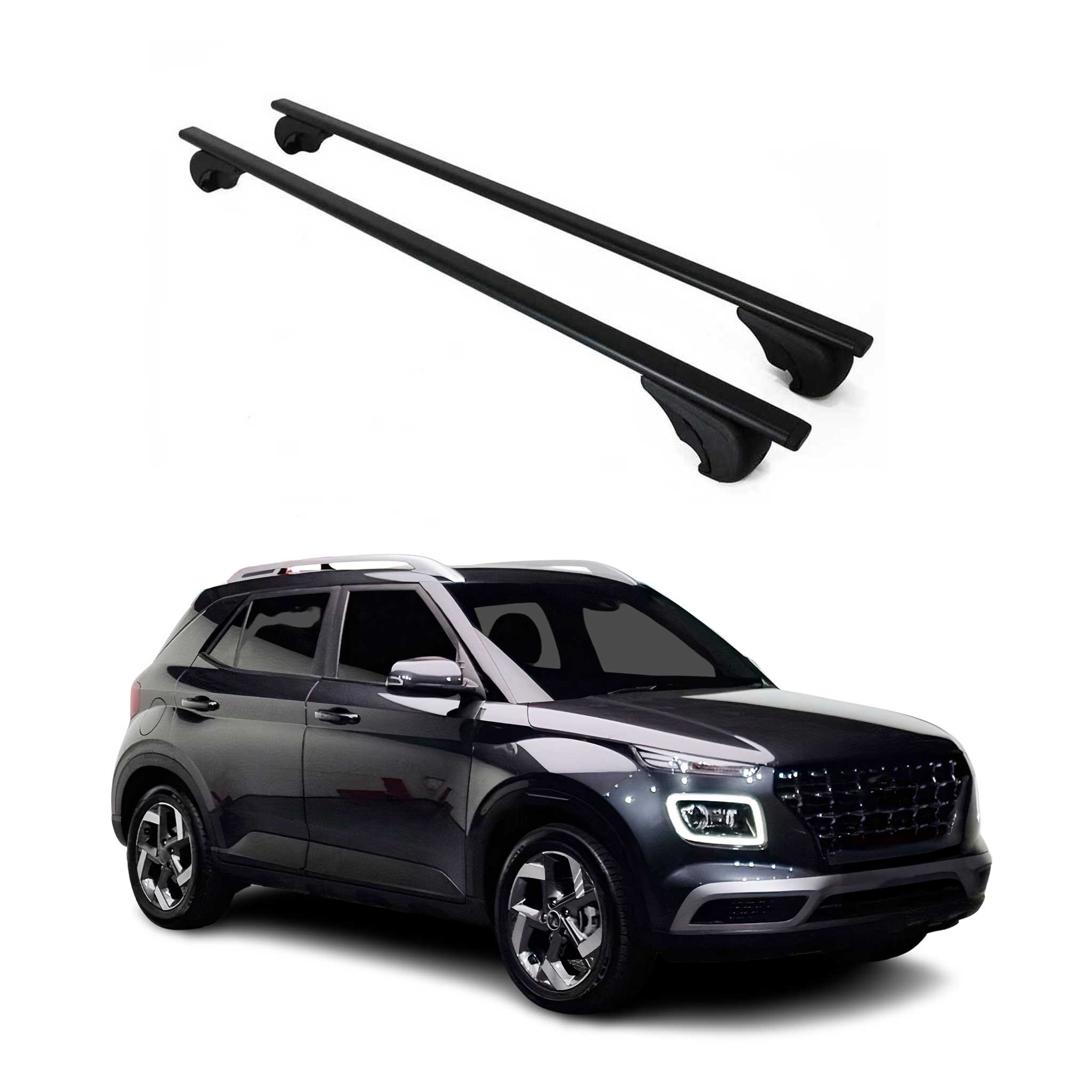 Barres de toit Transversales pour Hyundai Venue 2020-2026 Fer Noir