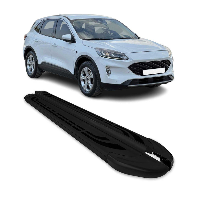 Marchepieds Latéraux pédale pour Ford Kuga 2019-2025 Aluminium Noir 2Pcs