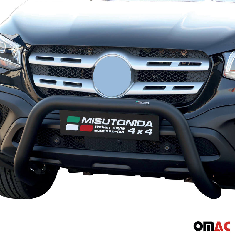 Pare-buffle Avant pour Mercedes Classe X 2017-2020 76 mm en Acier Noir