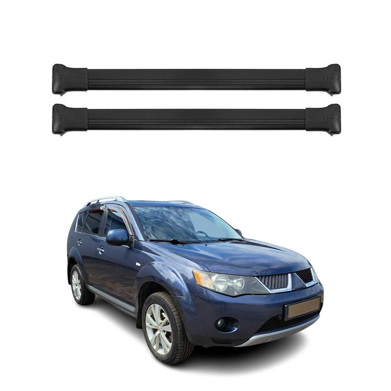 Barres de toit transversales pour Mitsubishi Outlander 2008-2012 Alu Noir
