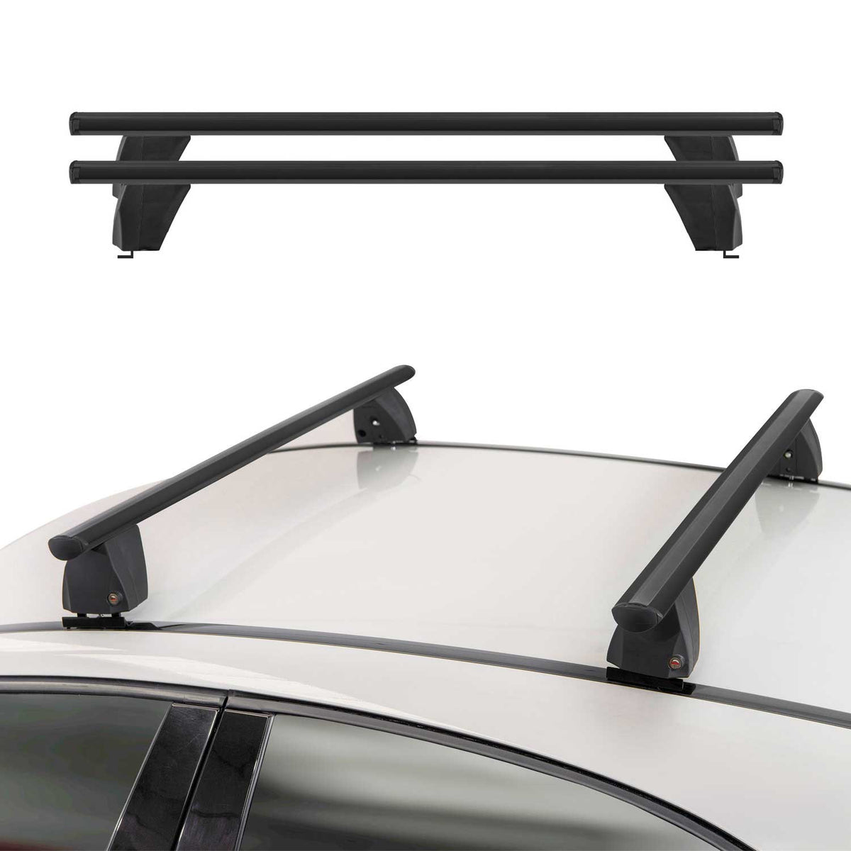 Menabo Barres de toit transversales pour BMW 5 G60 2024-2026 Alu Noir 2x