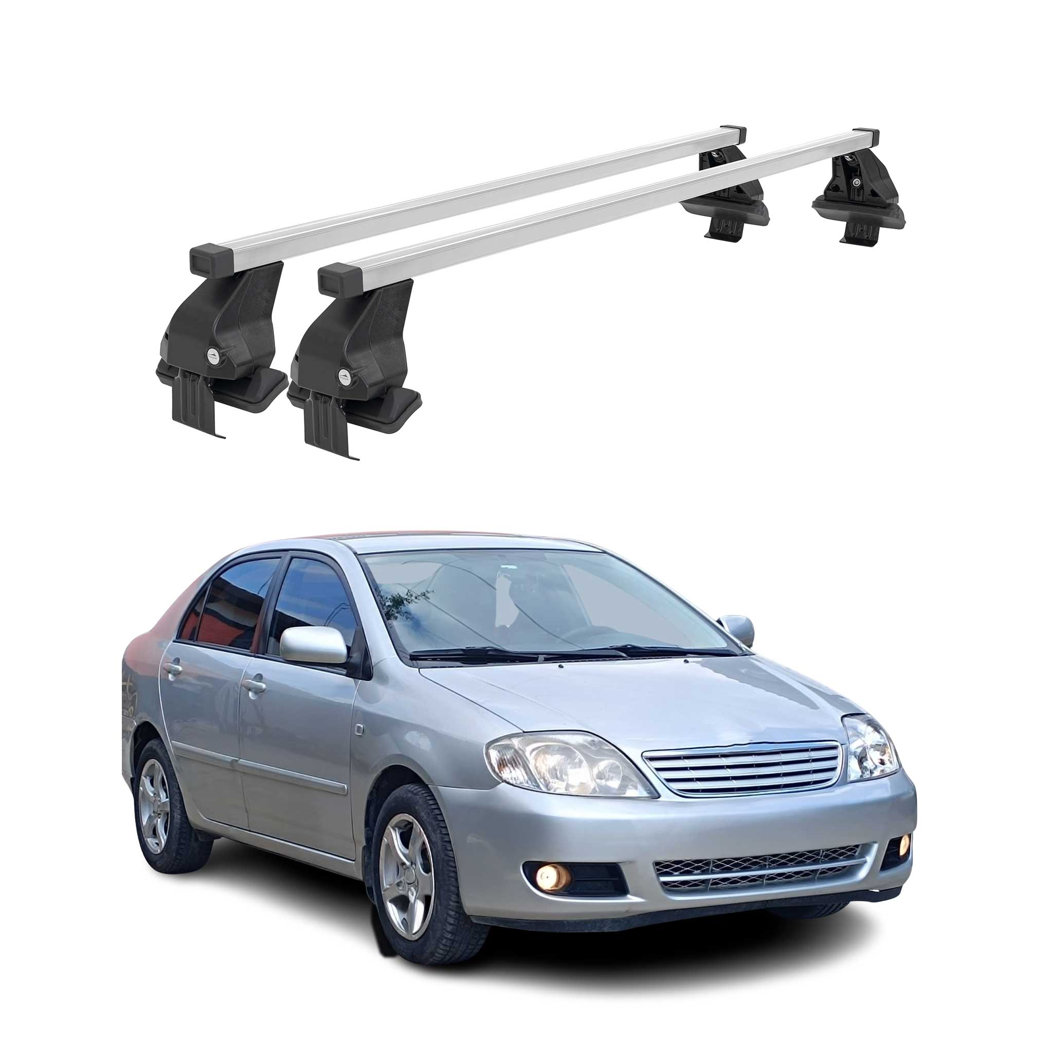 Barres de toit transversales pour Toyota Corolla E120 SD 2000-2017 Gris