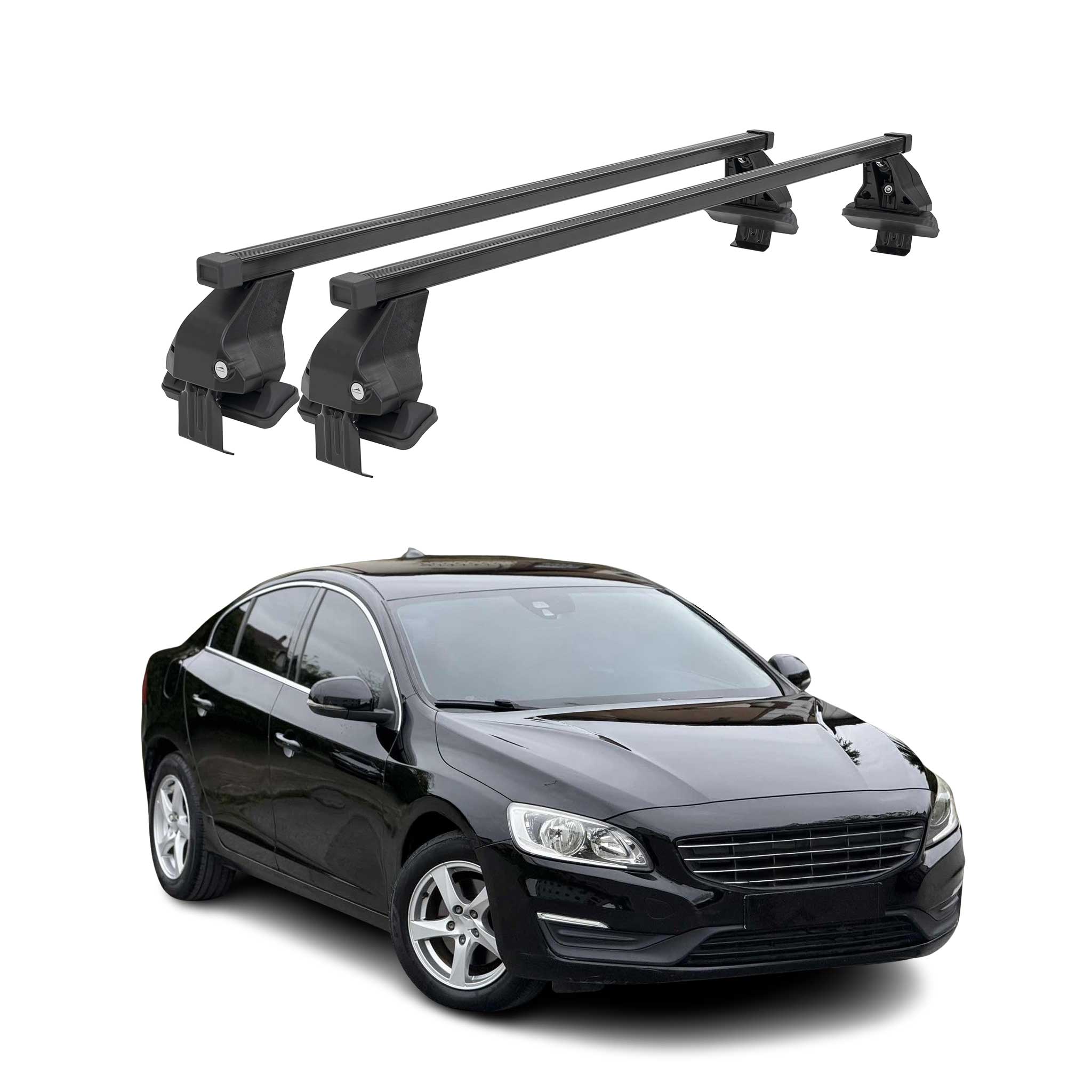 Barres Transversales Menabo pour Volvo S60 2010-2018 Noir