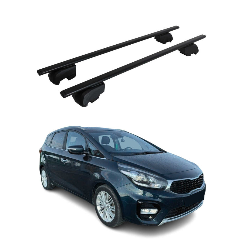 Barres de toit Transversales pour Kia Carens 2013-2021 ABE Noir 2x