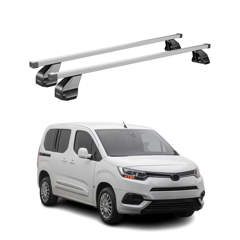 Barres de toit transversales pour Toyota Proace City 2018-2025 Acier Gris