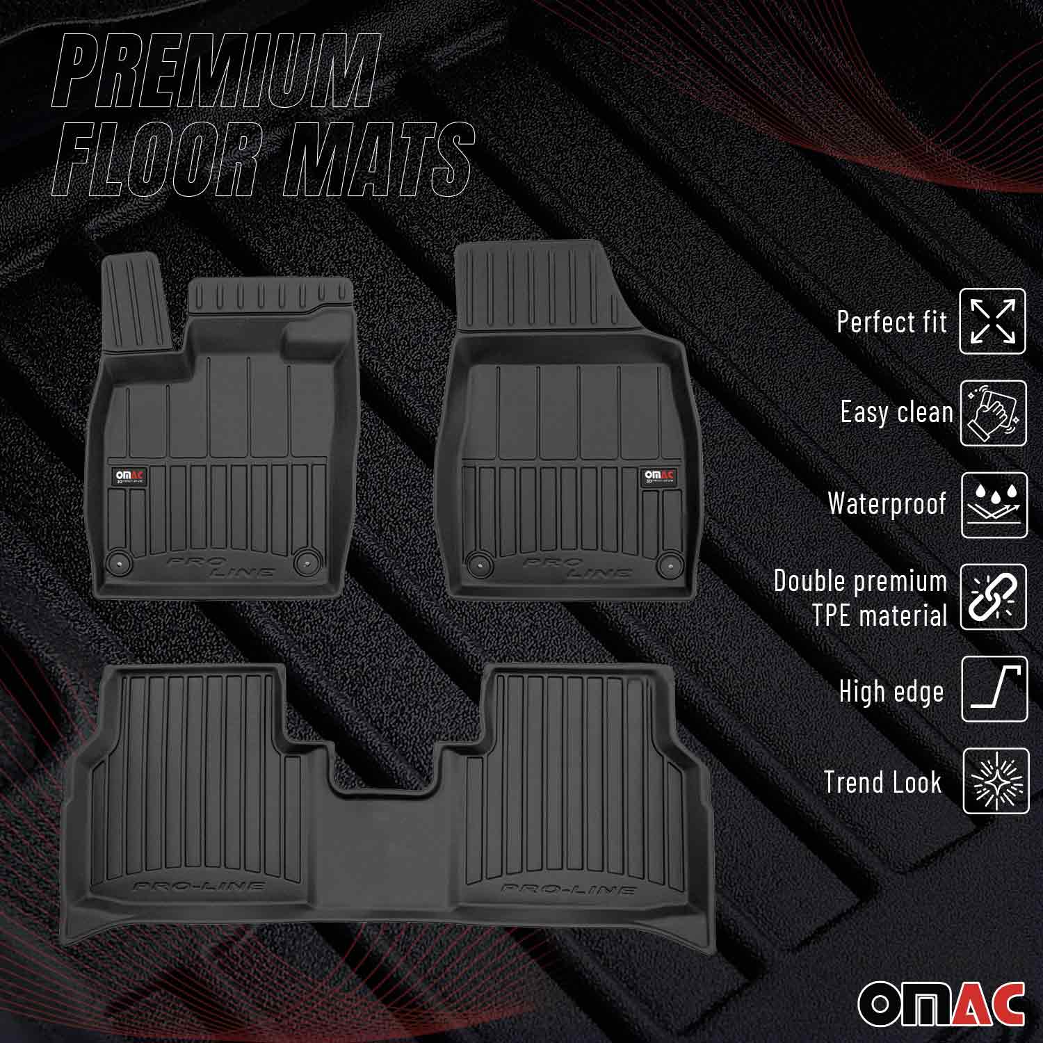 Tapis de Sol pour VW ID.4 2021-2026 OMAC Premium Noir Caoutchouc TPE