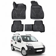 Tapis de sol pour Peugeot Bipper 2008-2017 Noir 3D en Caoutchouc TPE 4Pcs