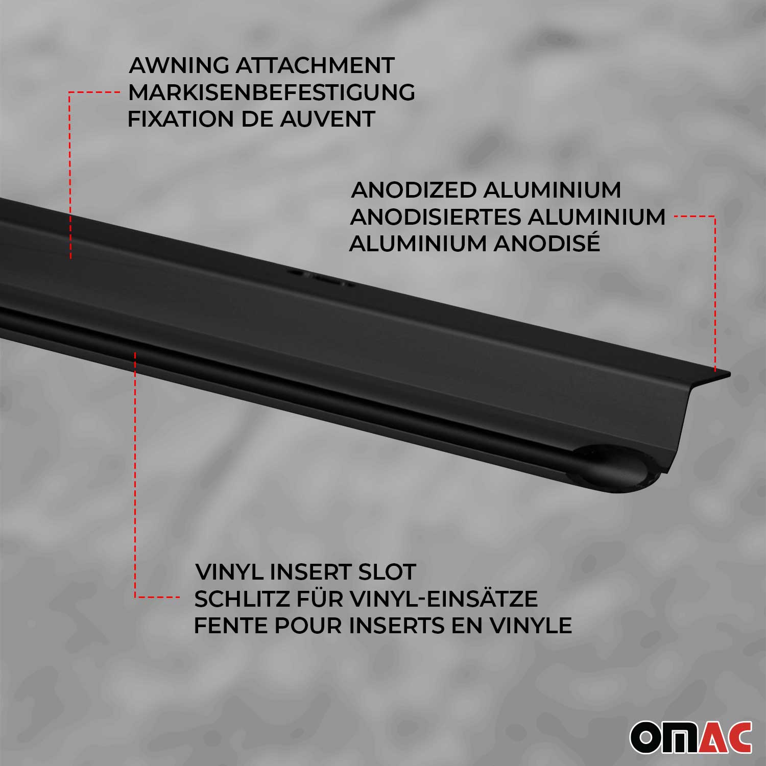 Rail d'auvent de tent pour Ford Transit Tourneo Custom 2023-2025 L1 court