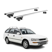 Barres de toit ABE pour Toyota Corolla mk8 Break 2000-2002 Facelift Alu Gris 2x