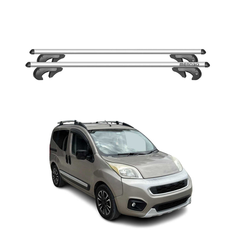 Barres de toit transversales pour Fiat Qubo 2007-2016 90kg Alu Gris 2x
