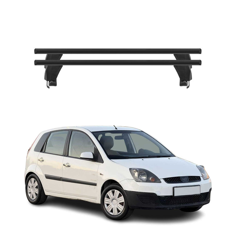 Menabo Barres de toit transversales pour ford Fiesta V 2002-2008 Porte-Bagage en Alu lisse Noir 5Dr 2x TÜV
