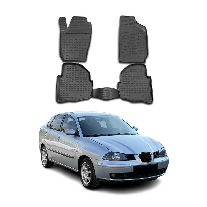 Tapis de sol pour Seat Cordoba 2003-2009 en caoutchouc TPE 3D Noir 4Pcs