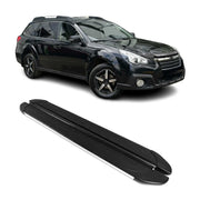 Marchepieds Latéraux pour Subaru Outback 2009-2014 Aluminium Gris Noir 2Pcs