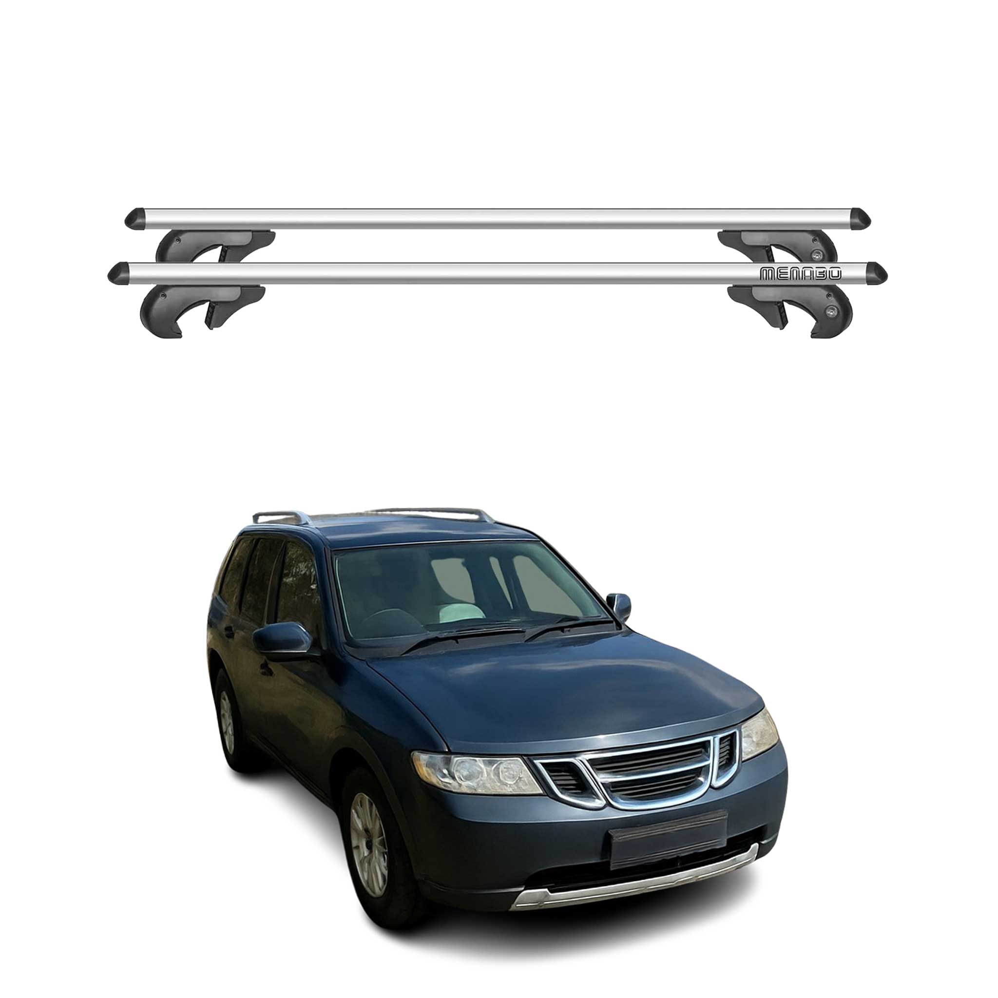 Barres de toit transversales pour Saab 9-7 X 2004-2009 90kg Alu Gris 2x