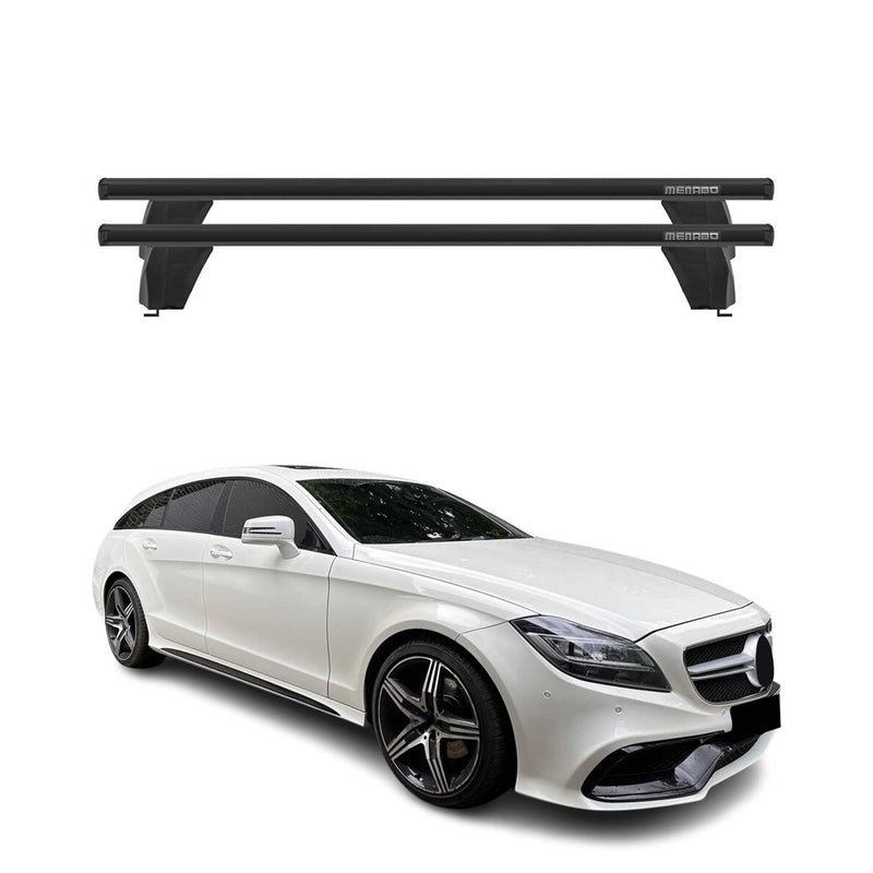 Menabo Barres de toit Transversales pour Mercedes CLS X218 2012-2014 Alu Noir