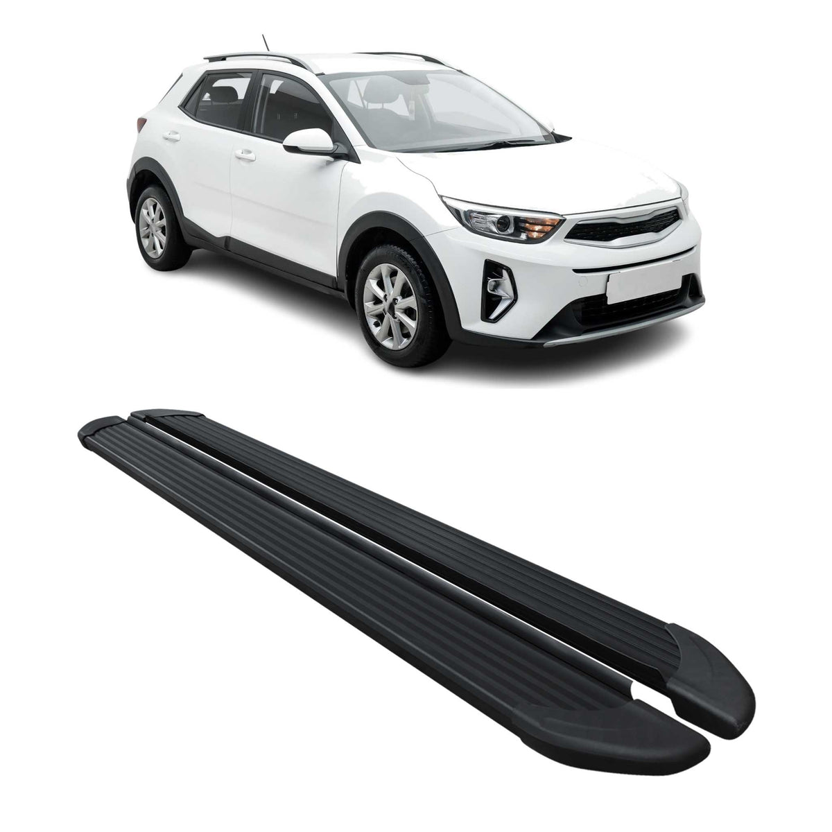 Marchepieds Latéraux pour Kia Stonic 2017-2026 Noir Aluminium 2Pcs