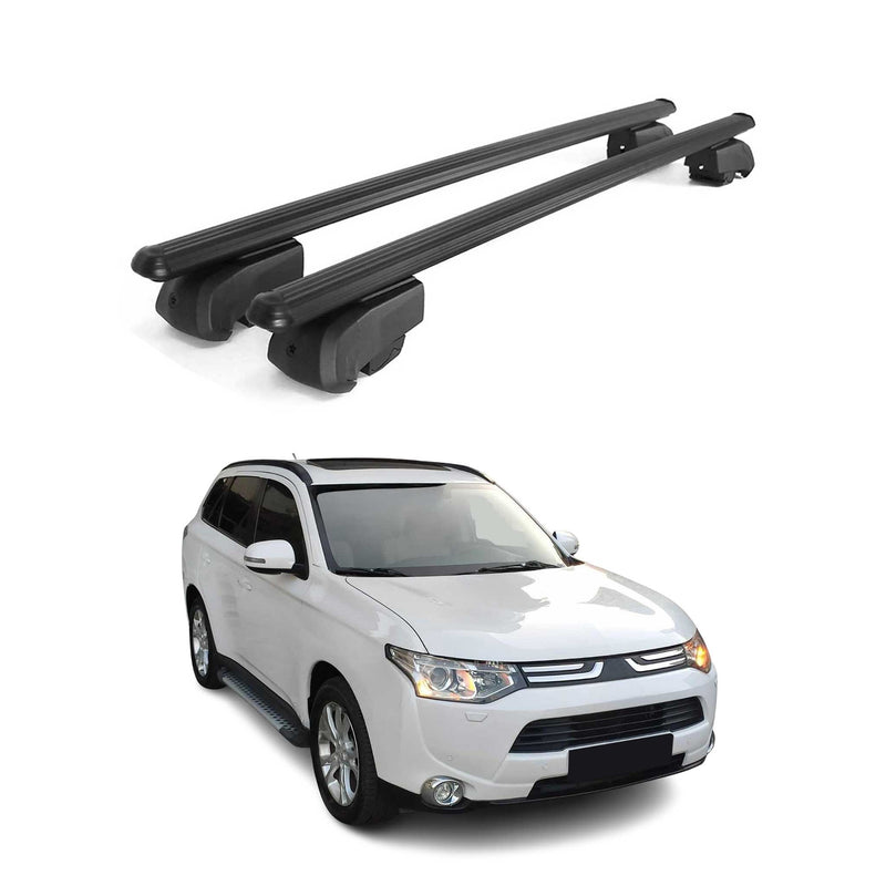 Barres de toit Transversales pour Mitsubishi Outlander GF 2012-2021 Alu Noir