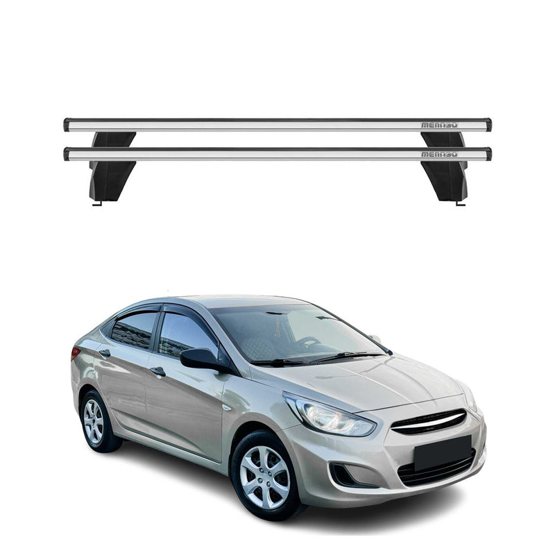 Barres de toit Transversales pour Hyundai Accent IV HB 2011-2018 Alu Gris 2x