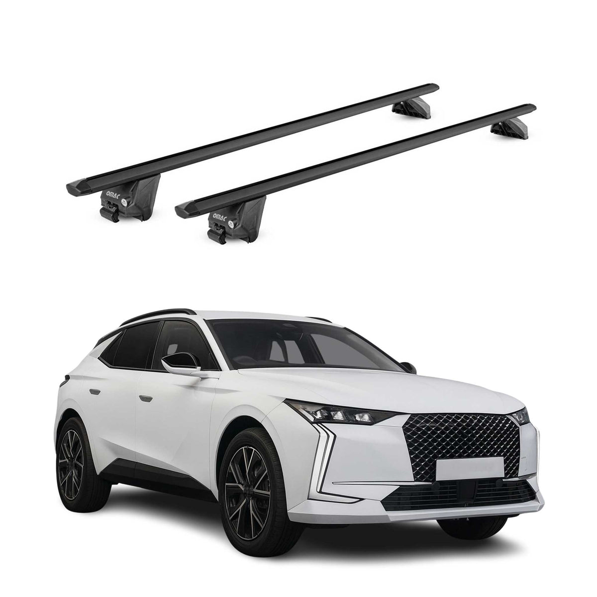 Barres de toit transversales pour DS 4 Cross 2021-2026 Alu Noir 2 pièces ABE