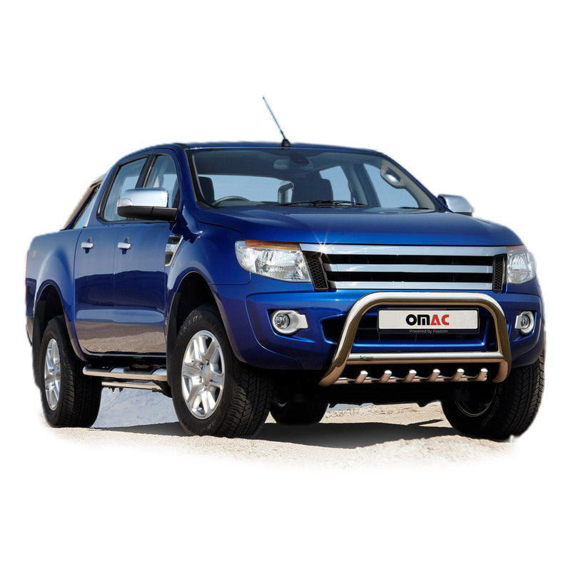 Pare-Buffle Avant Pour Ford Ranger 2015-2022 en Acier Inoxy Argent