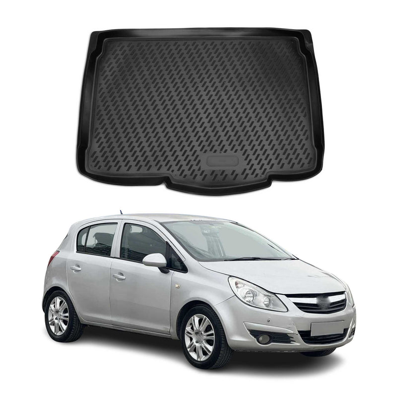 Tapis de Coffre pour Opel Corsa D 2006-2014 TPE Noir