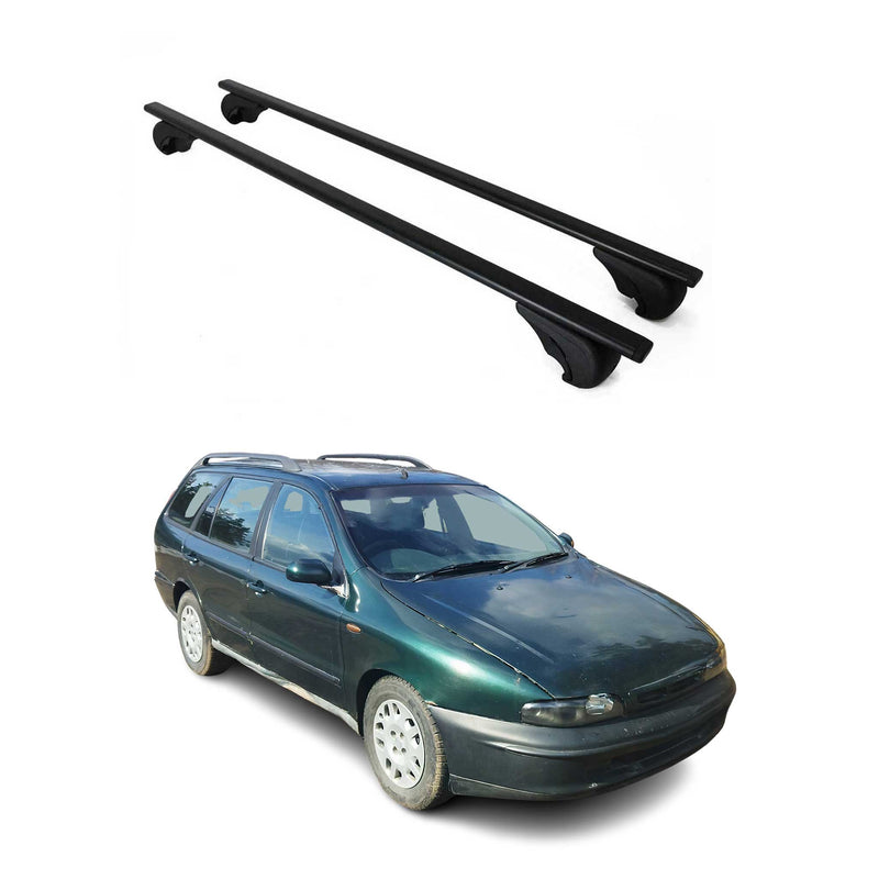 Barres de toit Transversales pour Fiat Marea Weekend 1996-2003 Fer Noir