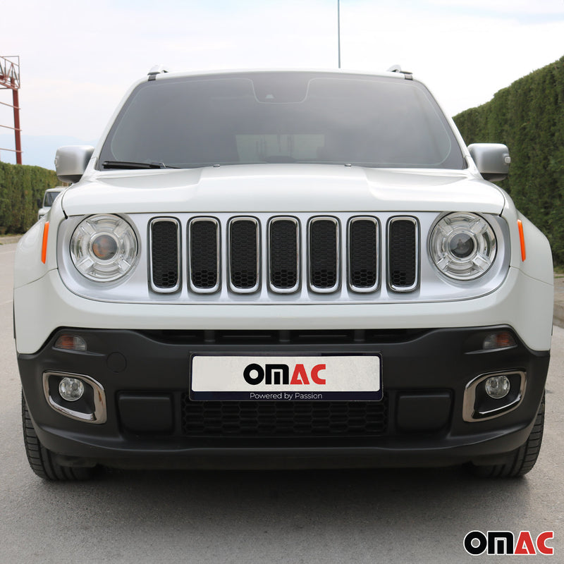 Cadres de Phares Antibrouillard Jeep Renegade SUV 2015-2019 Chromé Foncé - Noir