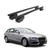 Barres de toit Transversales pour Audi A4 B8 Break 2008-2015 Aluminium Noir 2Pcs