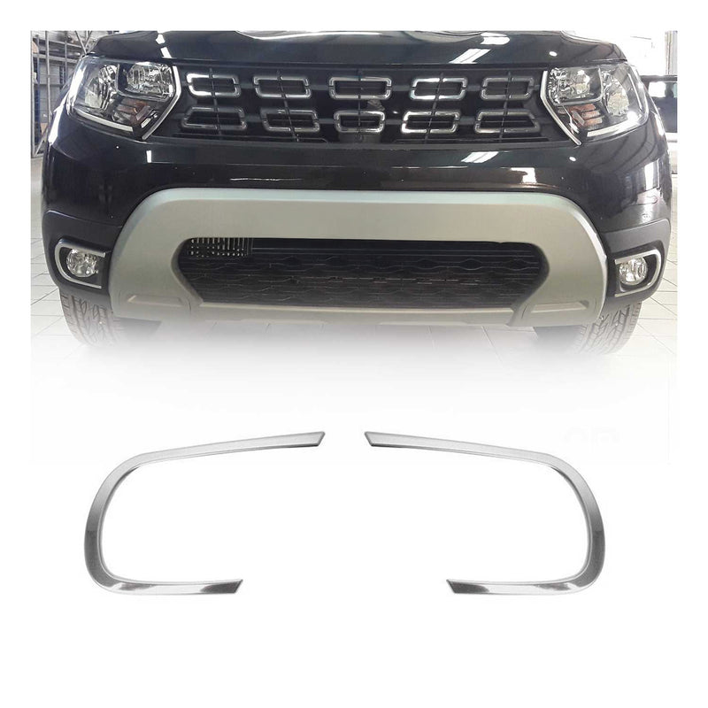 Cadres de phares antibrouillard pour Dacia Duster II 2018-2021 en acier inox