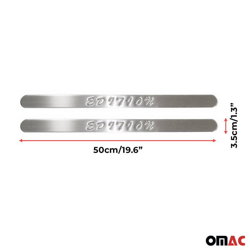 Seuils de porte en acier inox Chromé Edition 50x3.5 cm 2pcs