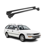 Barres de toit Transversales pour Toyota Corolla mk8 Wagon 1997-2002 Alu Noir 2x