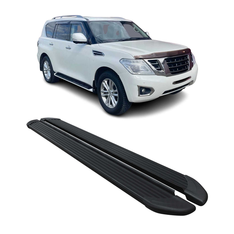 Marchepieds Latéraux pédale pour Nissan Patrol 2010-2024 Noir Aluminium 2Pcs