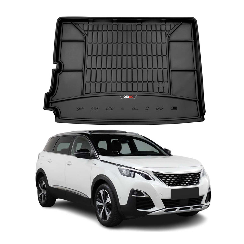 Tapis de Coffre pour Peugeot 5008 2017-2022 TPE Noir