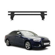 Menabo Barres de toit Transversales pour Audi A4 B9 Berline 2020-2025 FL Noir 2x