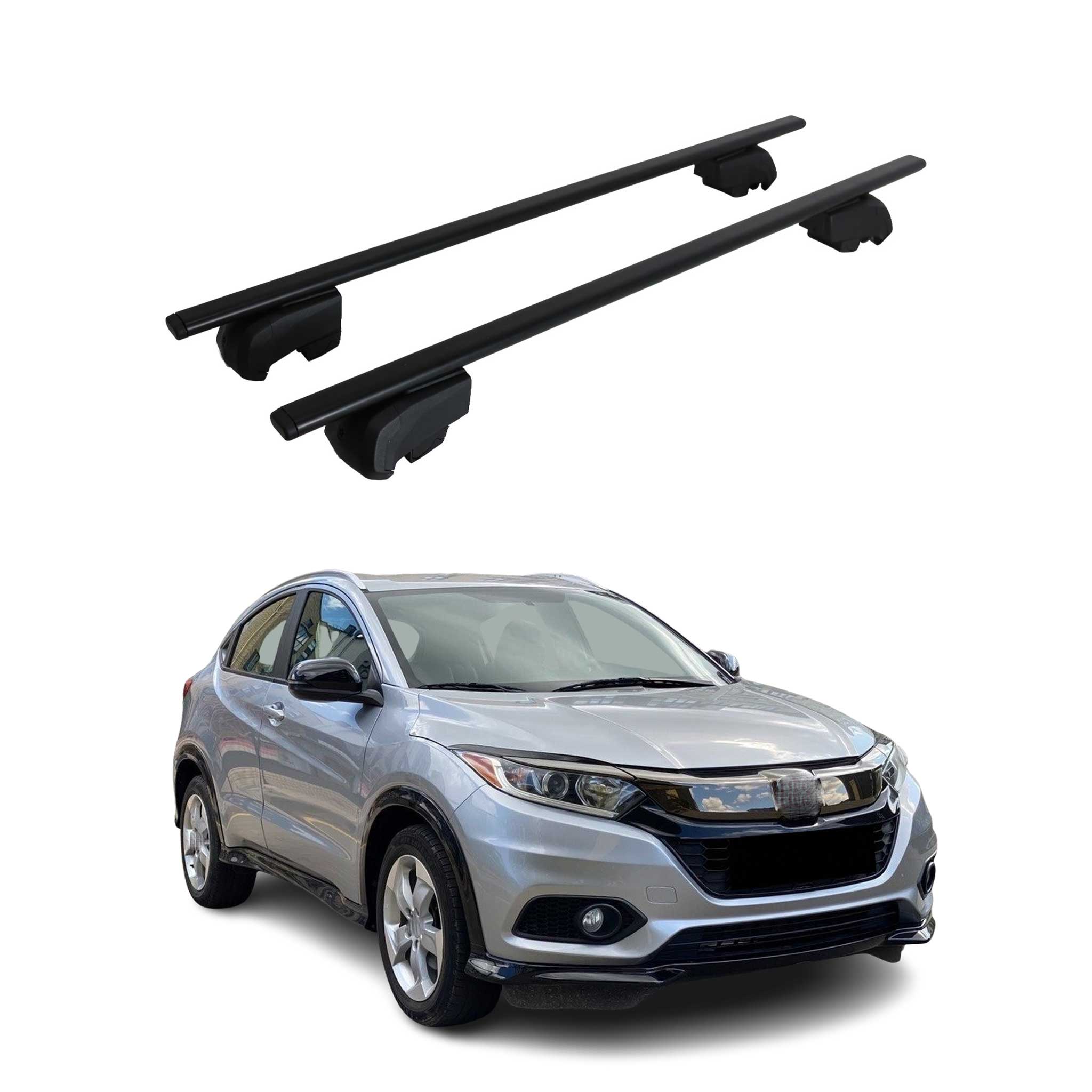 Barres de toit Transversales pour Honda HR-V 2014-2020 Fer Noir ABE