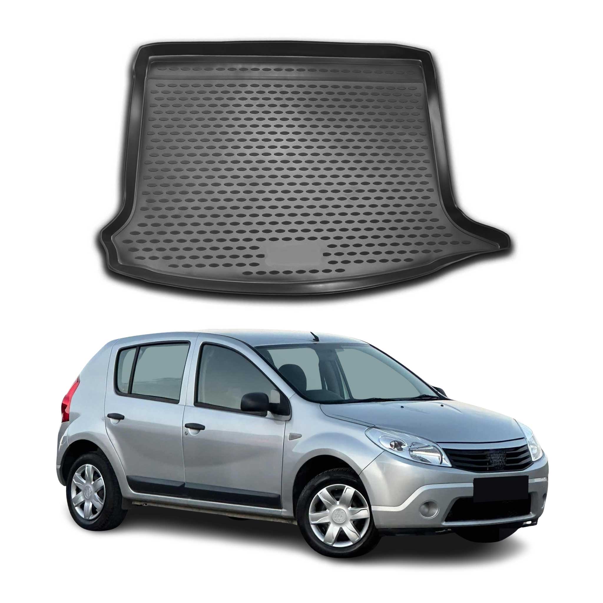 Tapis de Coffre pour Dacia Sandero I / Stepway 2008-2012 TPE Noir