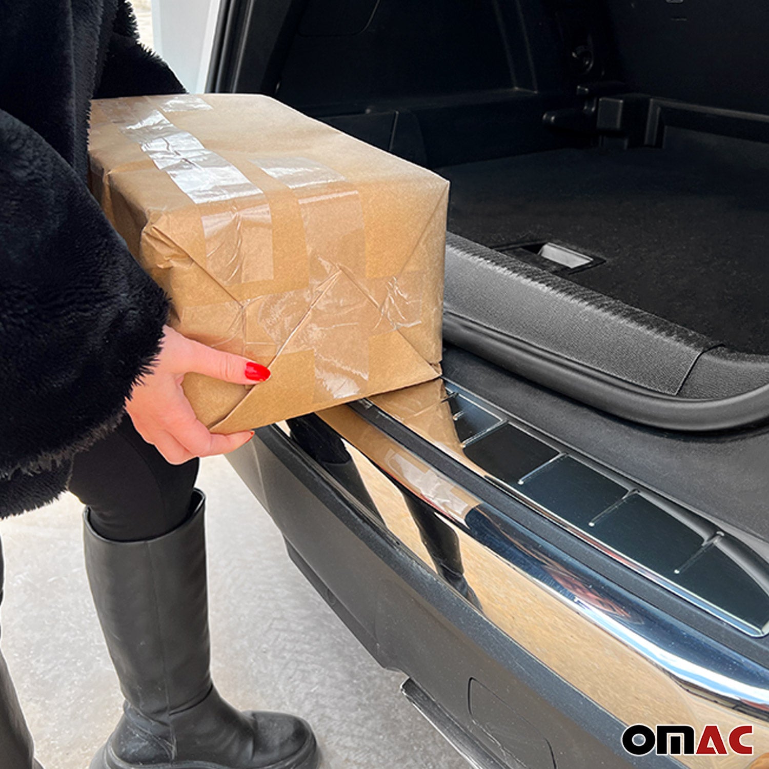 Protection de Pare-Chocs Arrière pour Audi Q5 FY 2017-2025 Inox finition polie
