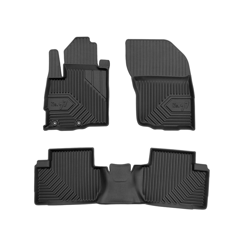 Tapis de Sol de Voiture pour Mitsubishi Outlander II 2006-2012 TPE Noir 3Pcs