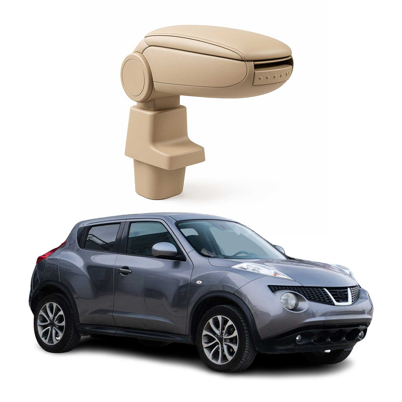 Accoudoir pour Nissan Juke 2011-2019 Vinyl Abs Beige Central Organiseur