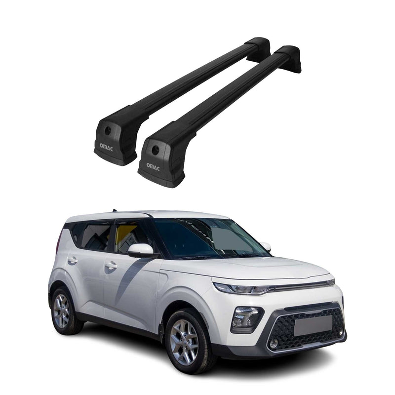Barres de toit transversales pour Kia Soul 2019-2025 SUV Aluminium Noir