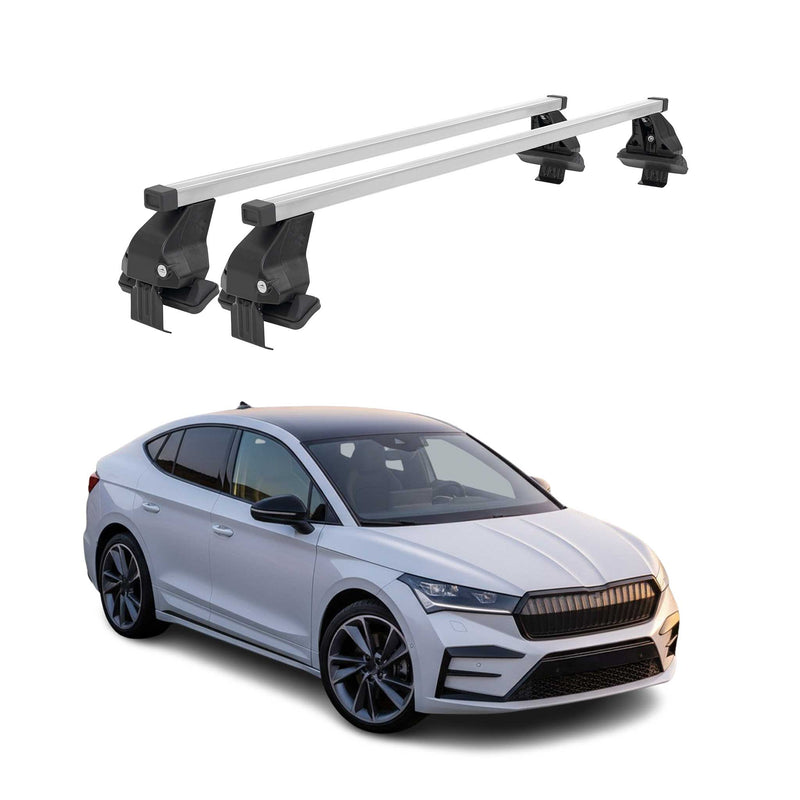 Menabo Barres de toit transversales pour Skoda Enyaq Coupè 2022-25 Acier Gris 2x