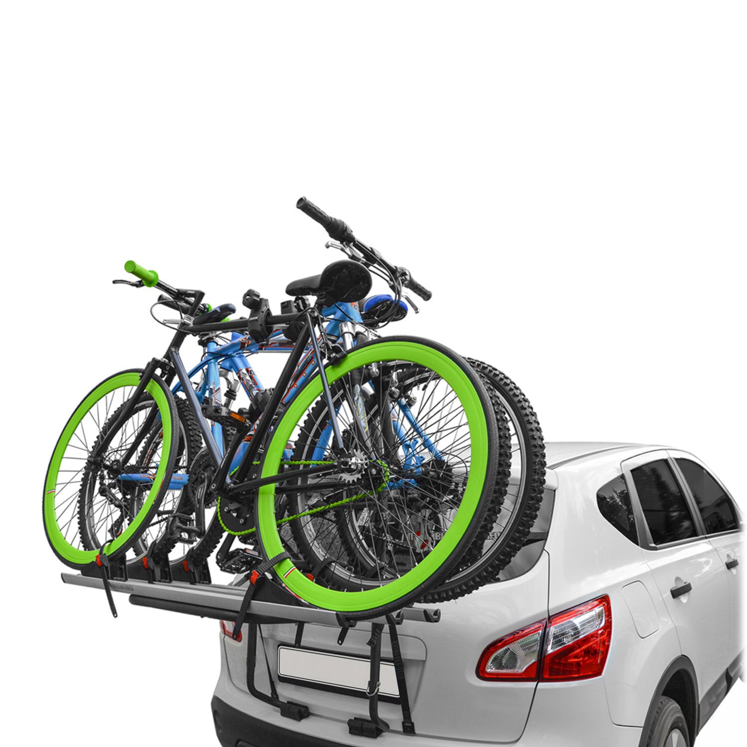 MENABO Porte-vélos plateforme pour coffre hayon transport de 3 Vélos en Aluminum